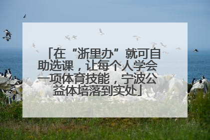 在“浙里办”就可自助选课，让每个人学会一项体育技能，宁波公益体培落到实处