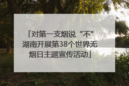 对第一支烟说“不” 湖南开展第38个世界无烟日主题宣传活动