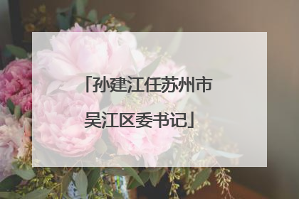 孙建江任苏州市吴江区委书记