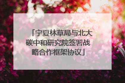 宁夏林草局与北大碳中和研究院签署战略合作框架协议