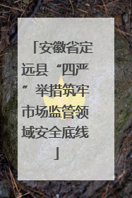 安徽省定远县“四严”举措筑牢市场监管领域安全底线
