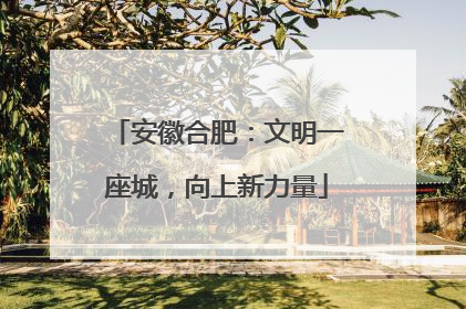 安徽合肥：文明一座城，向上新力量