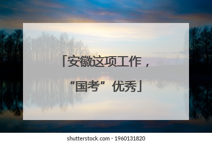 安徽这项工作，“国考”优秀