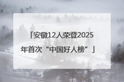 安徽12人荣登2025年首次“中国好人榜”