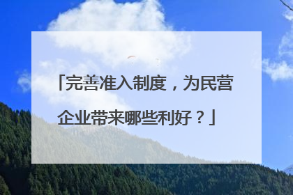 完善准入制度，为民营企业带来哪些利好？