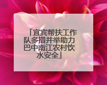 宜宾帮扶工作队多措并举助力巴中南江农村饮水安全