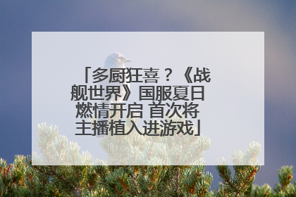 多厨狂喜？《战舰世界》国服夏日燃情开启 首次将主播植入进游戏