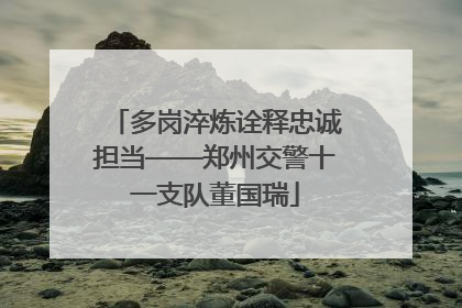 多岗淬炼诠释忠诚担当——郑州交警十一支队董国瑞