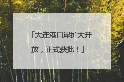 大连港口岸扩大开放，正式获批！