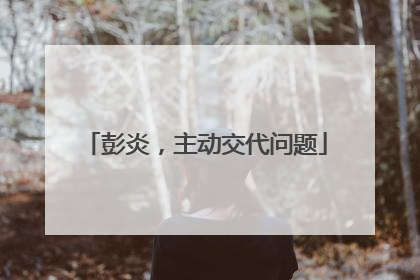彭炎，主动交代问题