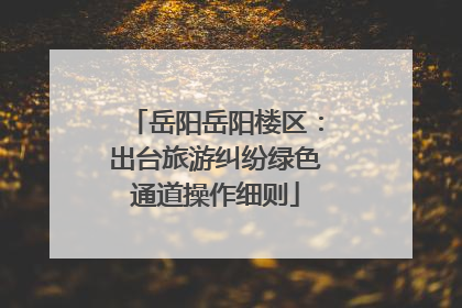 岳阳岳阳楼区：出台旅游纠纷绿色通道操作细则