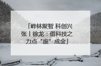 峰林聚智 科创兴张丨徐龙：借科技之力点“废”成金
