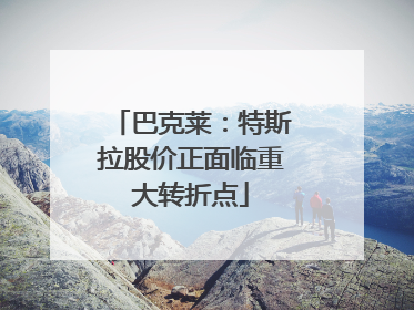 巴克莱：特斯拉股价正面临重大转折点