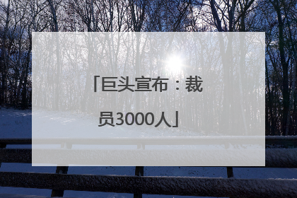 巨头宣布：裁员3000人