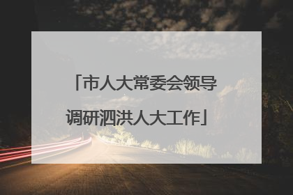 市人大常委会领导调研泗洪人大工作