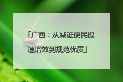广西：从减证便民提速增效到规范优质