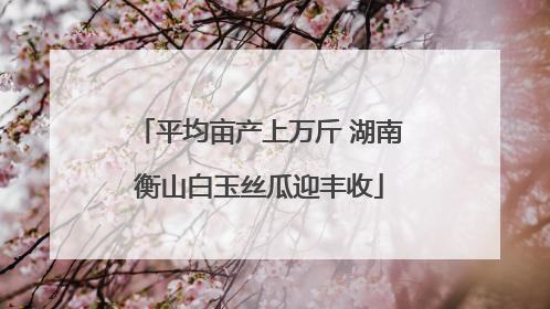 平均亩产上万斤 湖南衡山白玉丝瓜迎丰收
