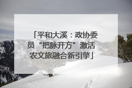 平和大溪：政协委员“把脉开方”激活农文旅融合新引擎