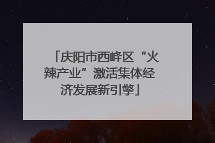 庆阳市西峰区“火辣产业”激活集体经济发展新引擎