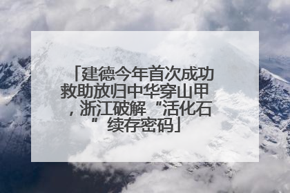 建德今年首次成功救助放归中华穿山甲，浙江破解“活化石”续存密码