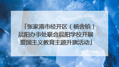 张家港市经开区（杨舍镇）晨阳办事处联合晨阳学校开展爱国主义教育主题升旗活动