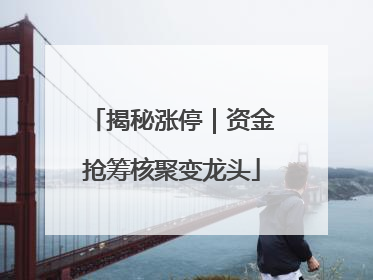 揭秘涨停｜资金抢筹核聚变龙头