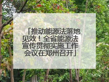 推动能源法落地见效！全省能源法宣传贯彻实施工作会议在郑州召开