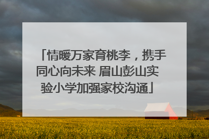 情暖万家育桃李，携手同心向未来 眉山彭山实验小学加强家校沟通