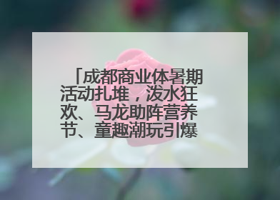 成都商业体暑期活动扎堆，泼水狂欢、马龙助阵营养节、童趣潮玩引爆消费新场景