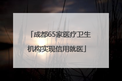 成都65家医疗卫生机构实现信用就医