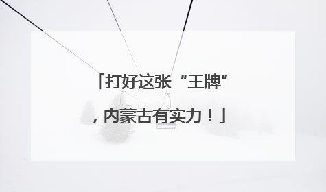 打好这张“王牌”，内蒙古有实力！