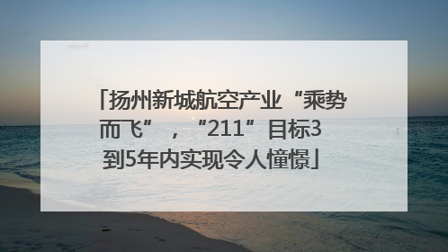 扬州新城航空产业“乘势而飞”，“211”目标3到5年内实现令人憧憬