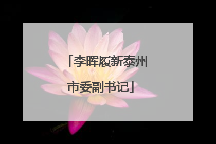 李晖履新泰州市委副书记