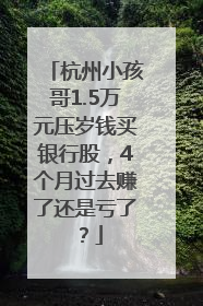杭州小孩哥1.5万元压岁钱买银行股，4个月过去赚了还是亏了？