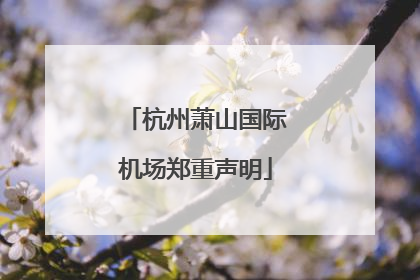 杭州萧山国际机场郑重声明