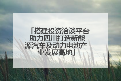 搭建投资洽谈平台 助力四川打造新能源汽车及动力电池产业发展高地