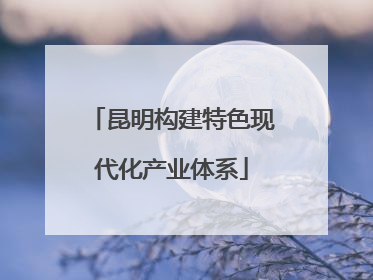 昆明构建特色现代化产业体系