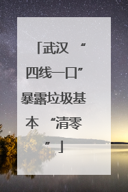 武汉 “四线一口”暴露垃圾基本 “清零”