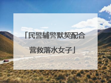 民警辅警默契配合 营救落水女子