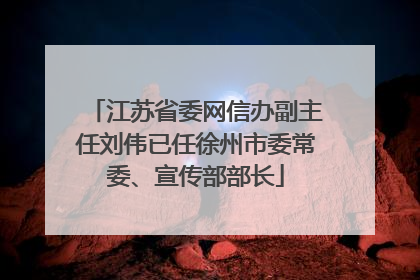 江苏省委网信办副主任刘伟已任徐州市委常委、宣传部部长
