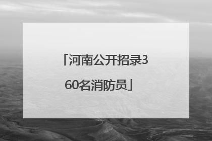 河南公开招录360名消防员