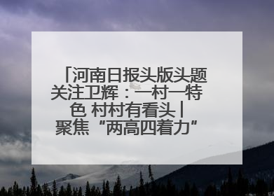 河南日报头版头题关注卫辉：一村一特色 村村有看头 ︳聚焦“两高四着力”·一“县”观察