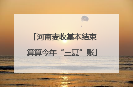 河南麦收基本结束 算算今年“三夏”账