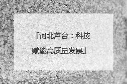 河北芦台：科技赋能高质量发展