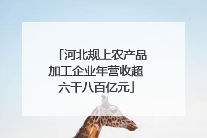 河北规上农产品加工企业年营收超六千八百亿元