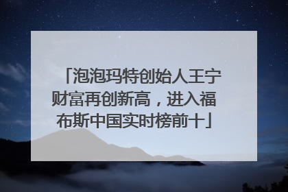 泡泡玛特创始人王宁财富再创新高，进入福布斯中国实时榜前十