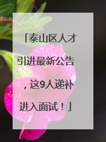 泰山区人才引进最新公告，这9人递补进入面试！