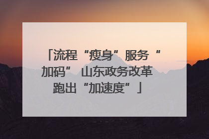 流程“瘦身”服务“加码” 山东政务改革跑出“加速度”