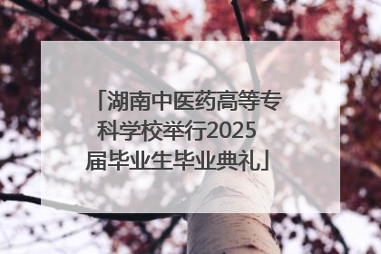 湖南中医药高等专科学校举行2025届毕业生毕业典礼
