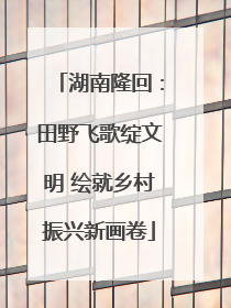 湖南隆回：田野飞歌绽文明 绘就乡村振兴新画卷